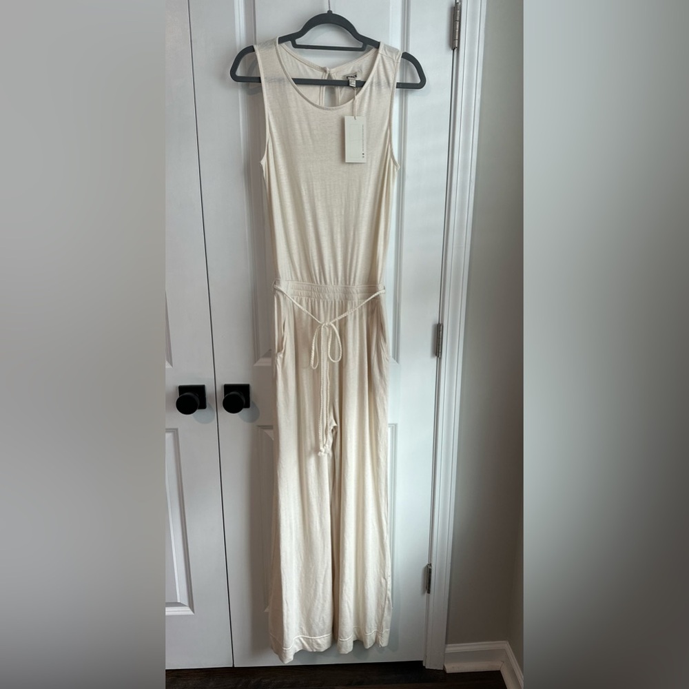 PACT Women’s Portside Jumpsuit Sea Salt Neutral NWT Size Small